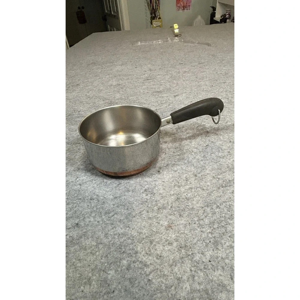 1801 Revere Ware 1 Quart Qt  Saucepan Copper Bottom USA 👉 No Lid👈